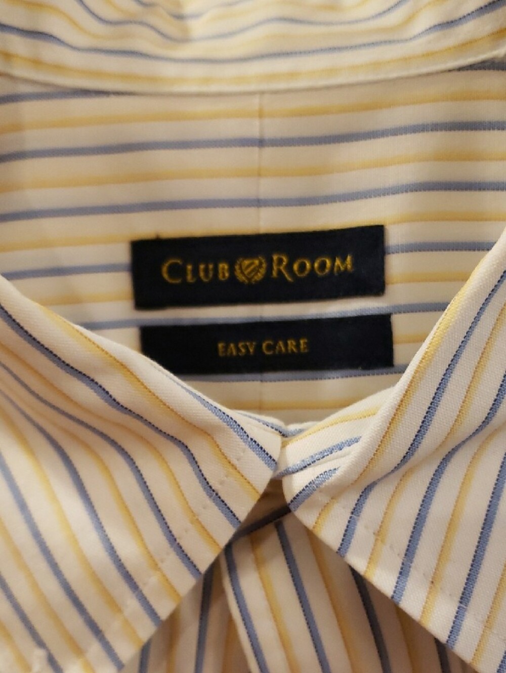 Club Room Cream Pants with Blue and Tan Stripes